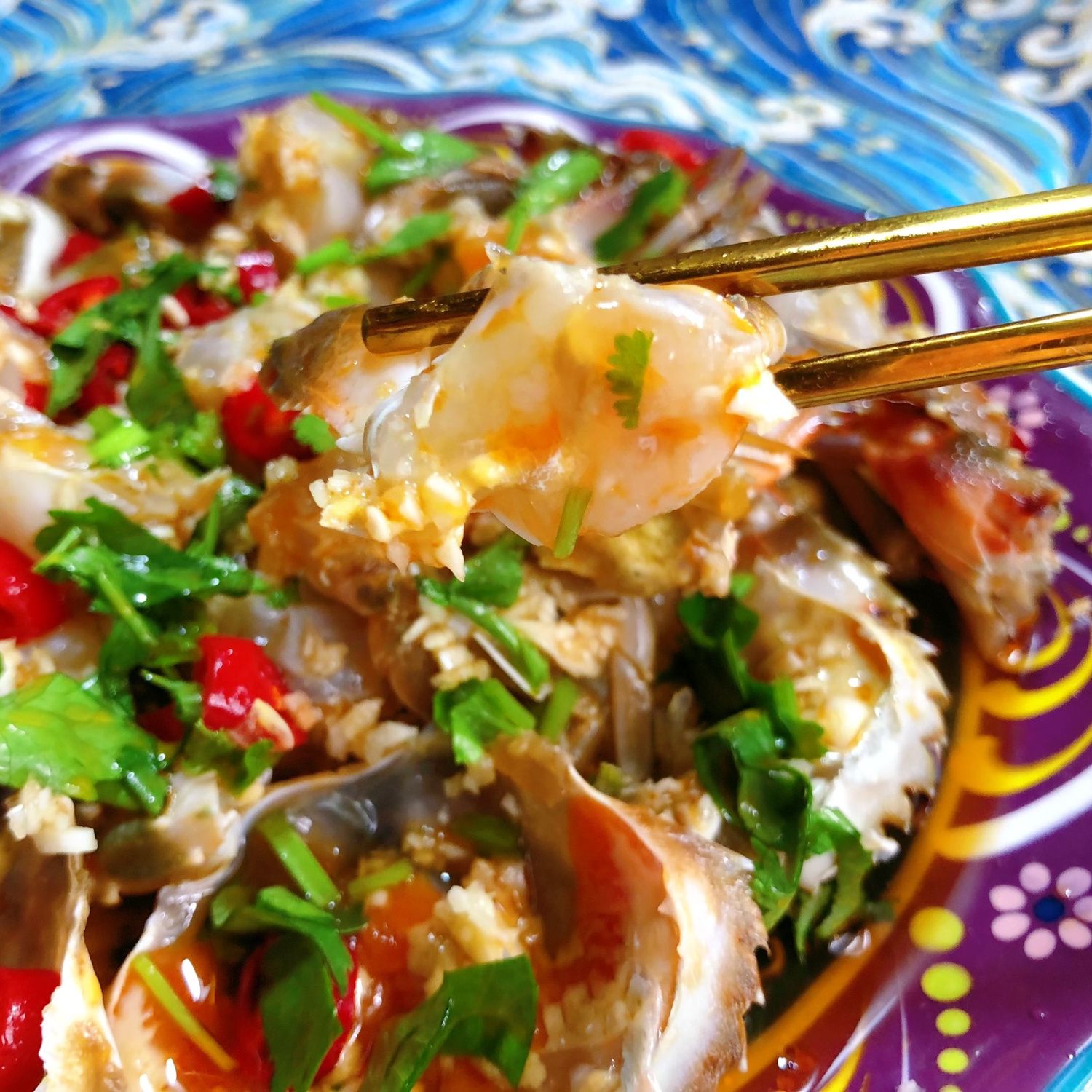 2桶.生腌蟹  生呛蟹块 新鲜腌制肉质饱满750g/桶(含少许汤汁)