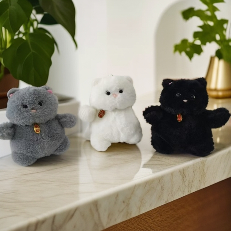 精品毛绒玩具招财纳福猫钥匙扣挂件包包挂件各种毛绒布艺类玩具