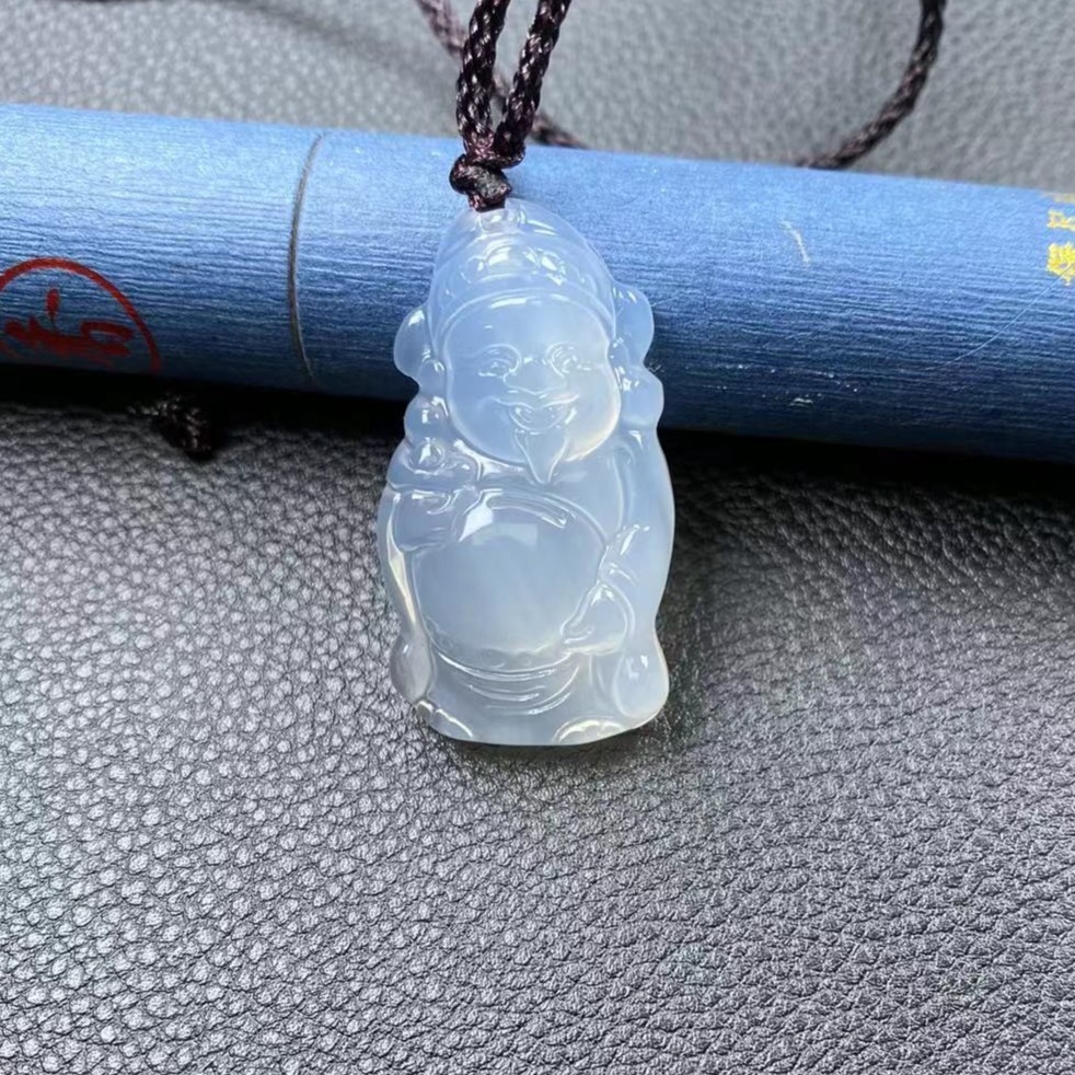 天然玉髓玛瑙小财神挂件配绳子可拉伸绳口