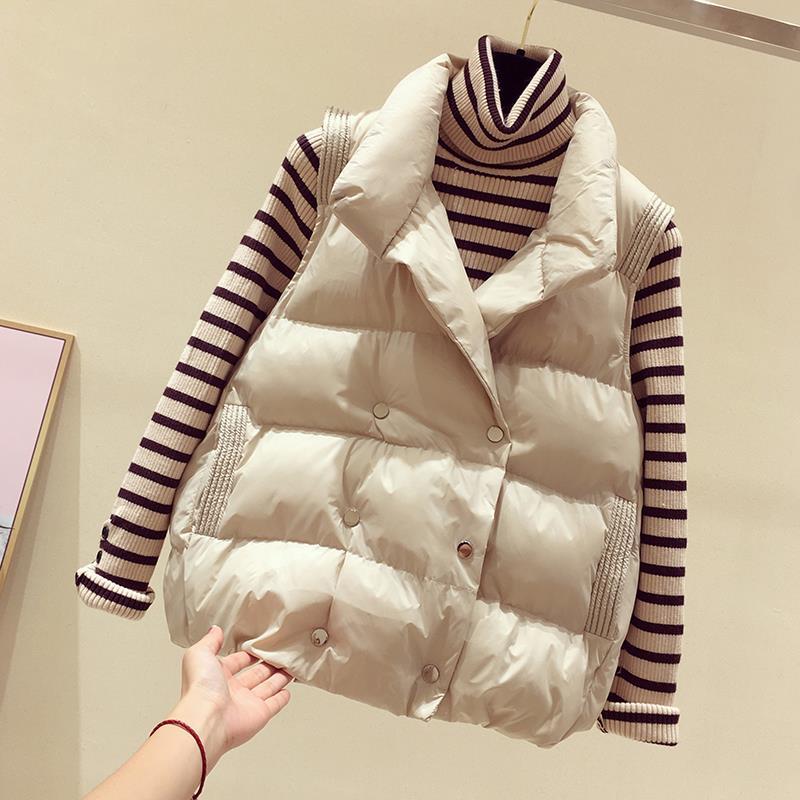 2023秋冬季羽绒马甲女羽绒服背心外穿韩版马夹外套坎肩时尚百