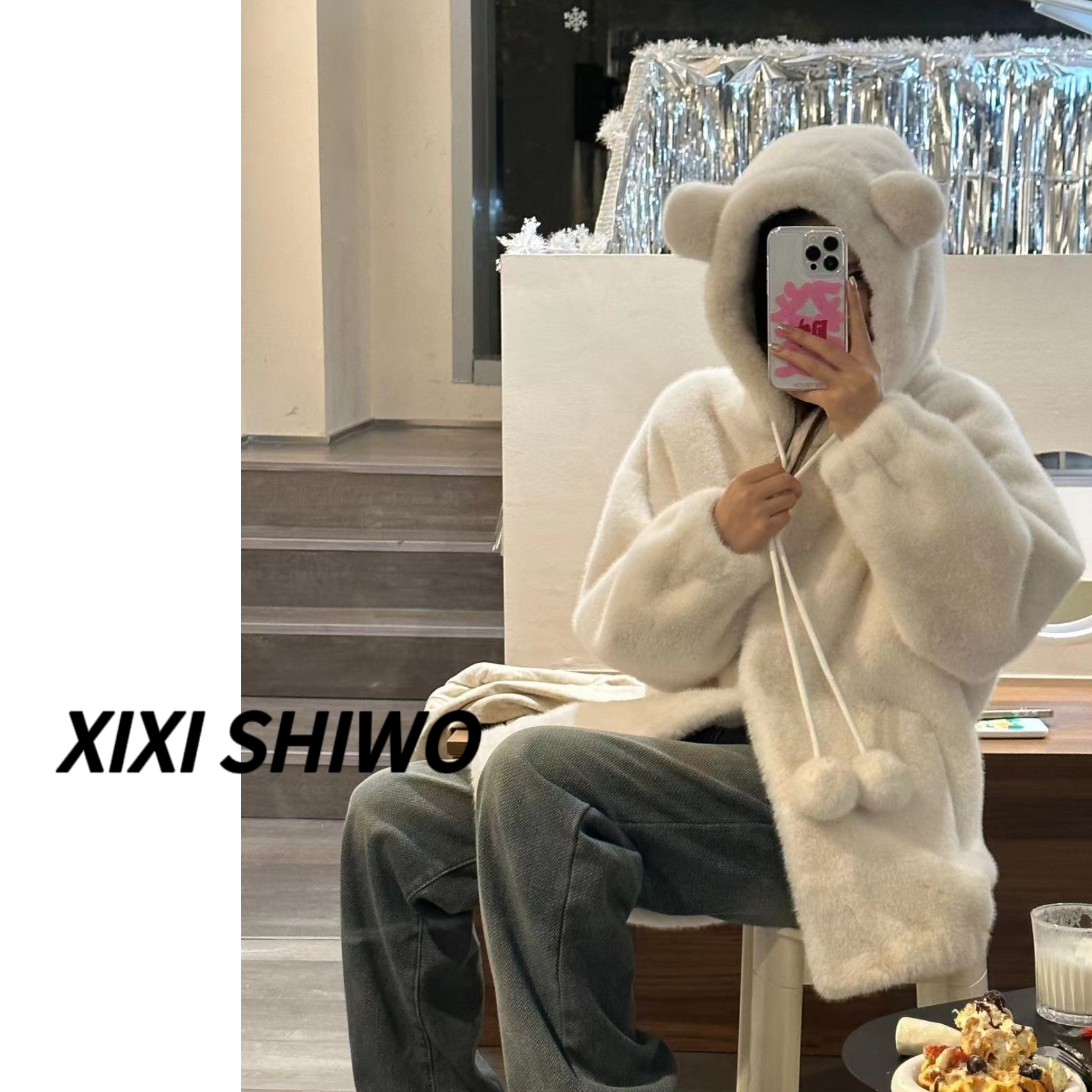 【深情】秋冬厚外套网红时尚慵懒风加绒上衣女外套