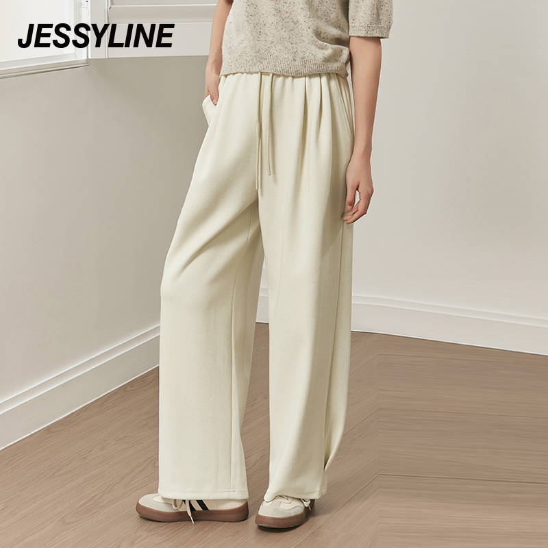 杰茜莱百搭宽松显瘦休闲裤女2024秋新款松弛感直筒长裤 jessyline