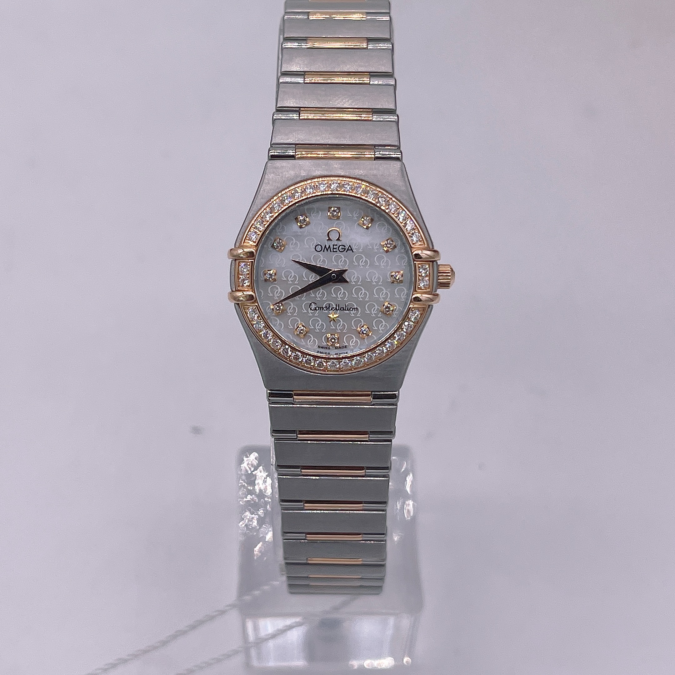 95新 Omega/欧米茄 星座女表，25.5口径，间金，原钻