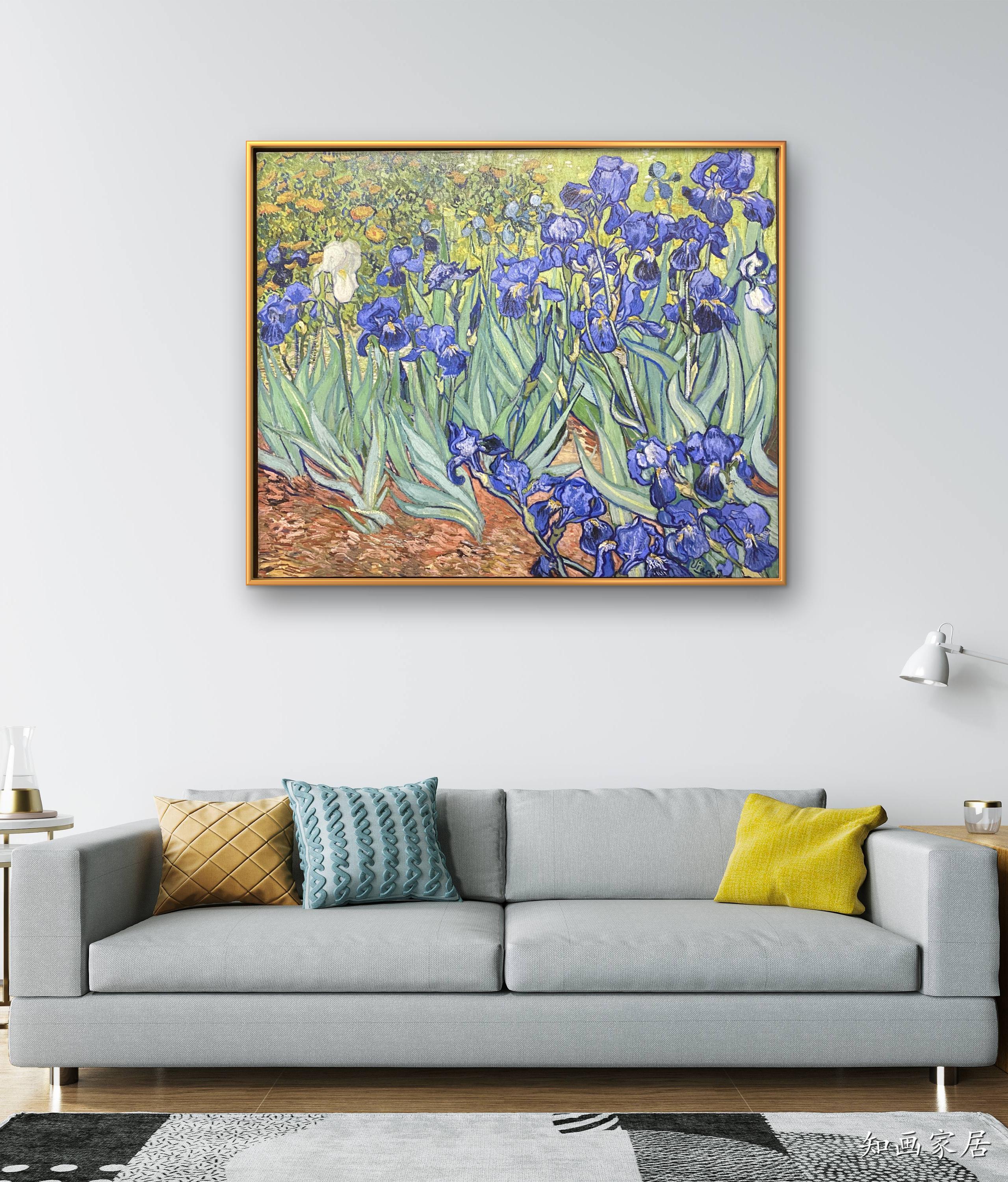 梵高《鸢尾花》现代简约客厅餐厅玄关书房 装饰画