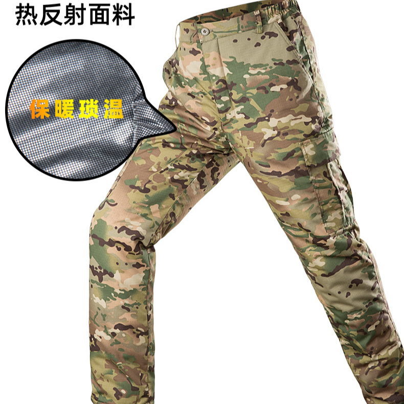 冬季热反射棉裤加绒加厚保暖户外防寒裤男长裤子防风