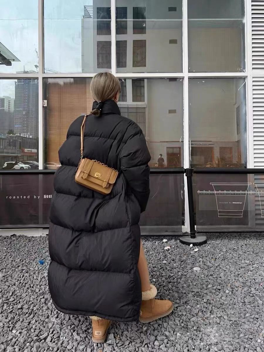 新款韩版大被子服女冬季过膝长款加厚立领宽松羽绒外套