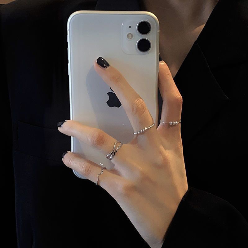 铜合金亚克力戒指 珍鑫爱简约戒指女ins小众设计高级感戒指尾戒潮