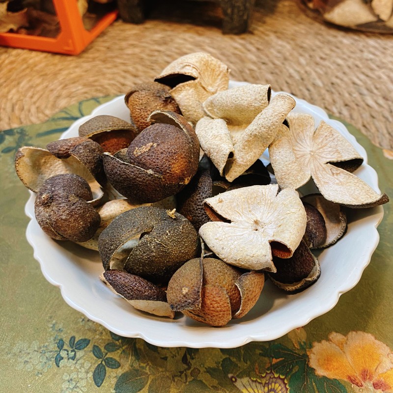 2014年新会陈皮梅江塞口围圈枝小青皮生晒四叶青散装50克