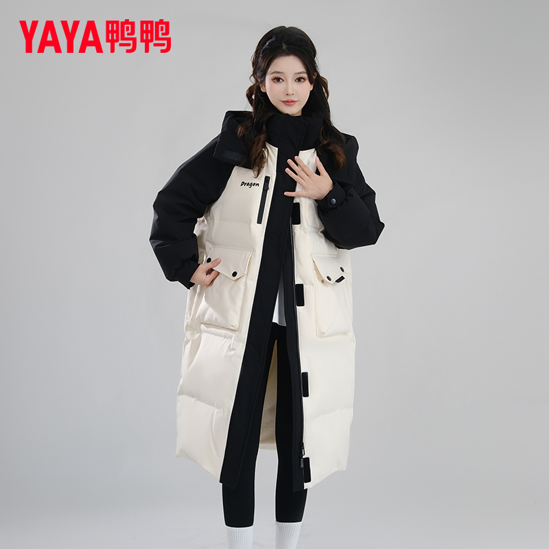 YAYA/鸭鸭羽绒服女长款冬季时尚宽松加厚潮流时尚百搭