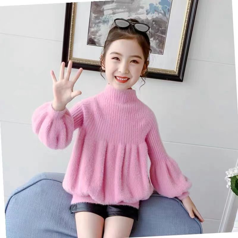 女童毛衣大童儿童2023新款冬季套头保暖中大小童韩版打底衫