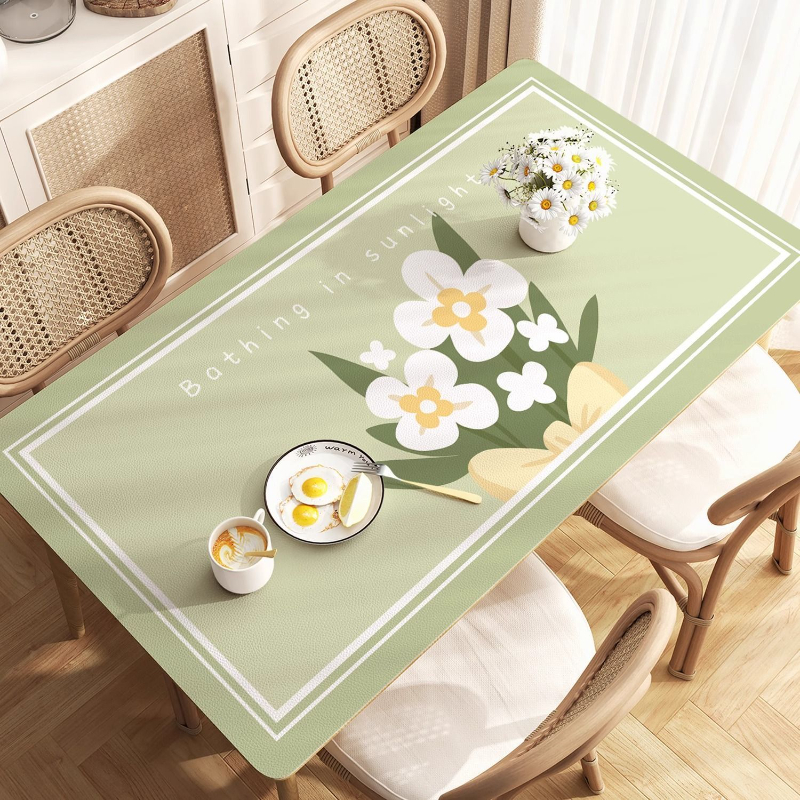 餐桌垫轻奢高级感隔热垫桌布免洗防水防油防烫长条茶几台布小清新