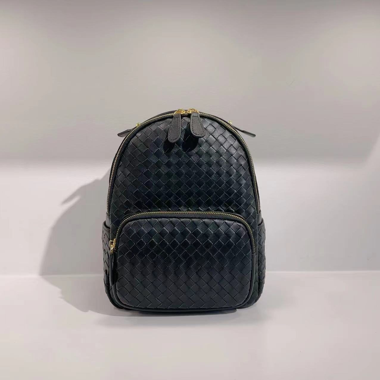 格丽诗双肩包头层羊皮手工编织包包8002