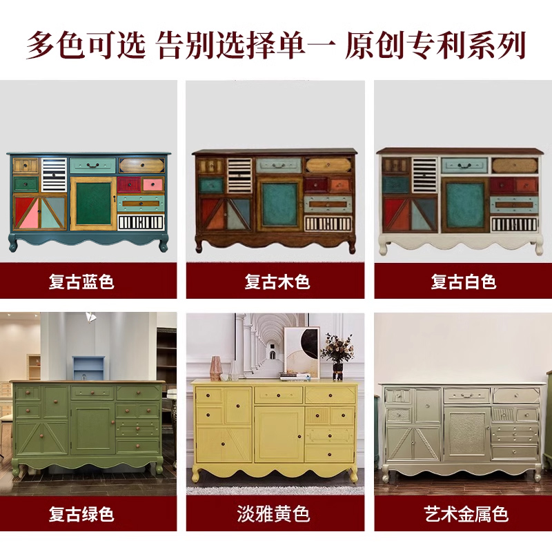 法式极简玄关柜欧式复古做旧入户隔断现代简约鞋柜小户型收纳家具