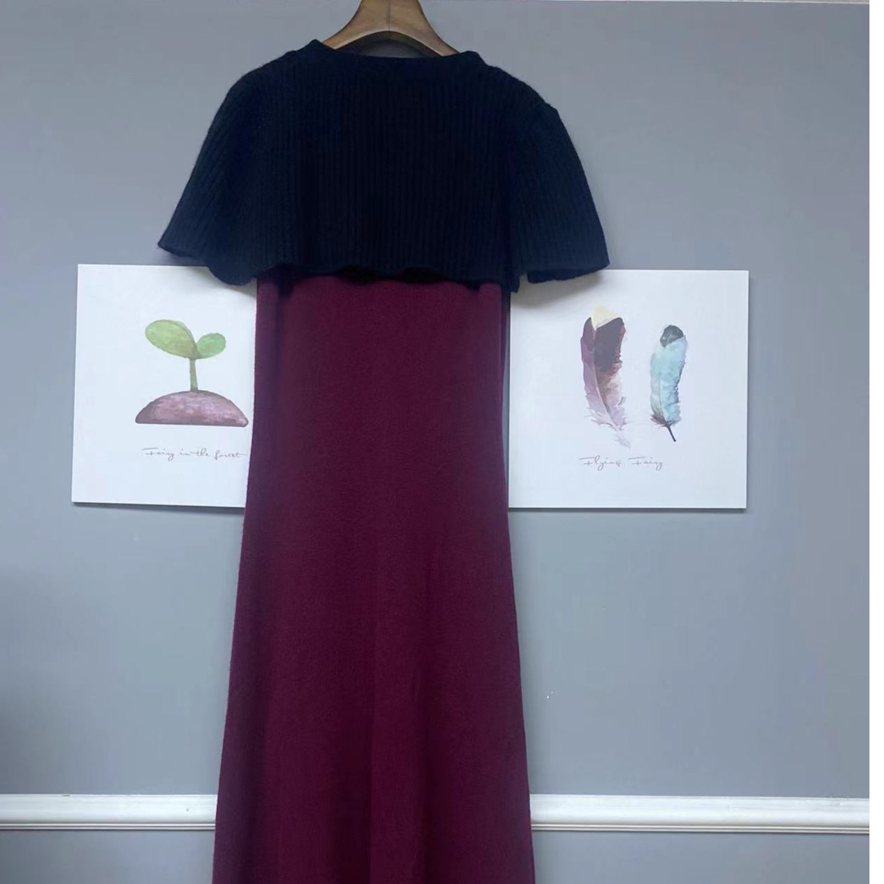 东美中尚高端原创设计品牌2023时尚百搭羊绒小披风针织云肩小斗篷