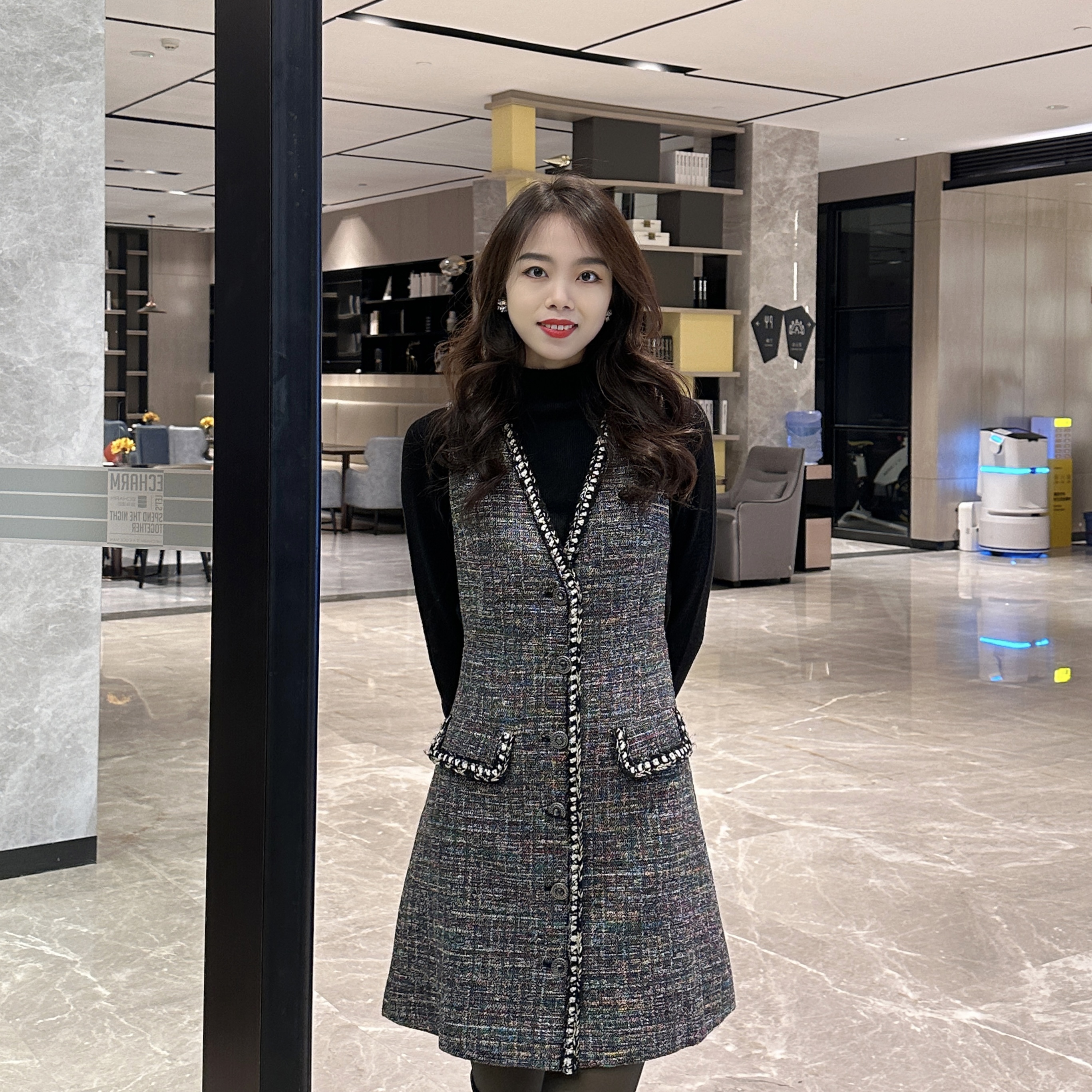 【星语星愿】哥弟冬季气质小香风连衣裙1500221-1A44921-001