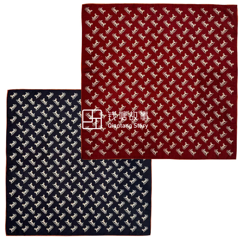 Qiantang Story/钱塘故事90丝毛-红黑马车，87*87cm