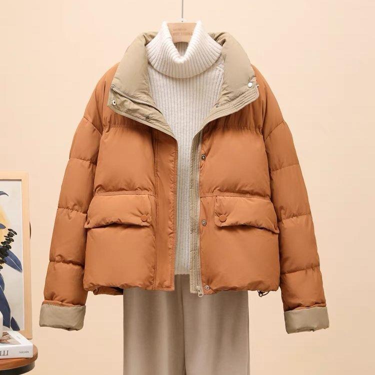 波司登爆款2023冬季新款时尚韩系羽绒服女短款撞色加厚面包服小个