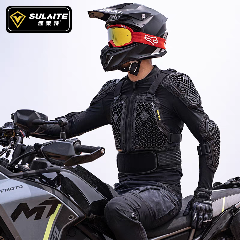 sulaite防摔护甲衣夏季透气摩托车骑行服越野机车装备护具防护服