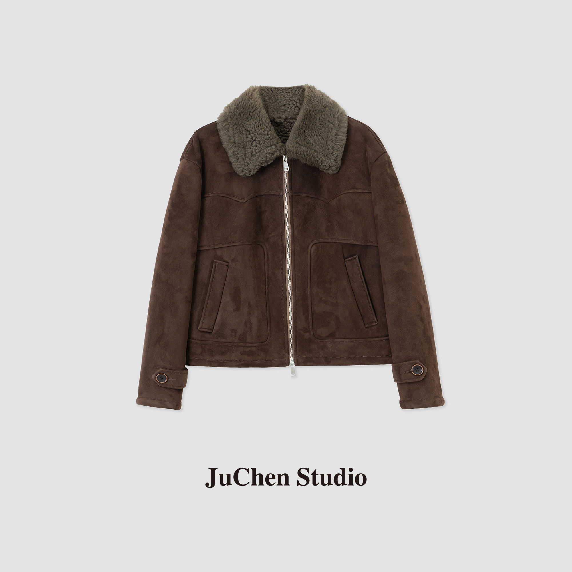 甄选新西兰皮毛一体绒面磨砂复古皮草皮毛一体外套DW2309123-896