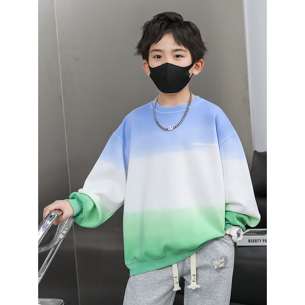 男童卫衣冬装一体绒男孩儿童2023新款冬季加绒上衣中大童炸街秋装