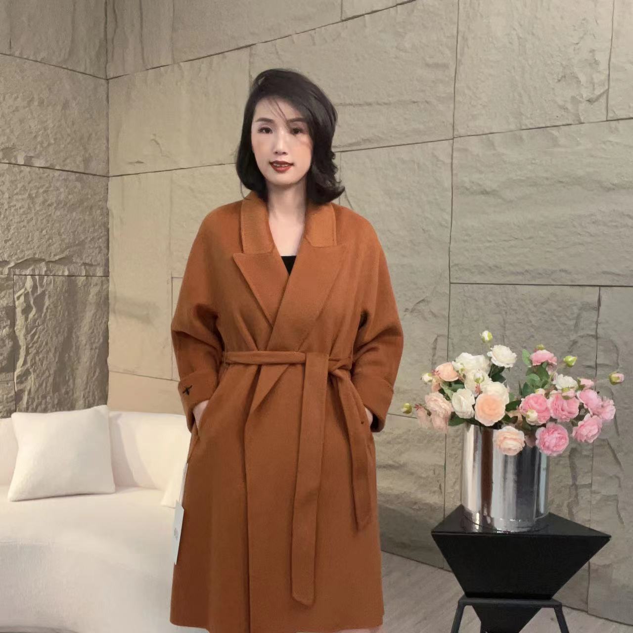 【赛姐高奢】长款高级感双面呢气质大衣秋冬外套女152