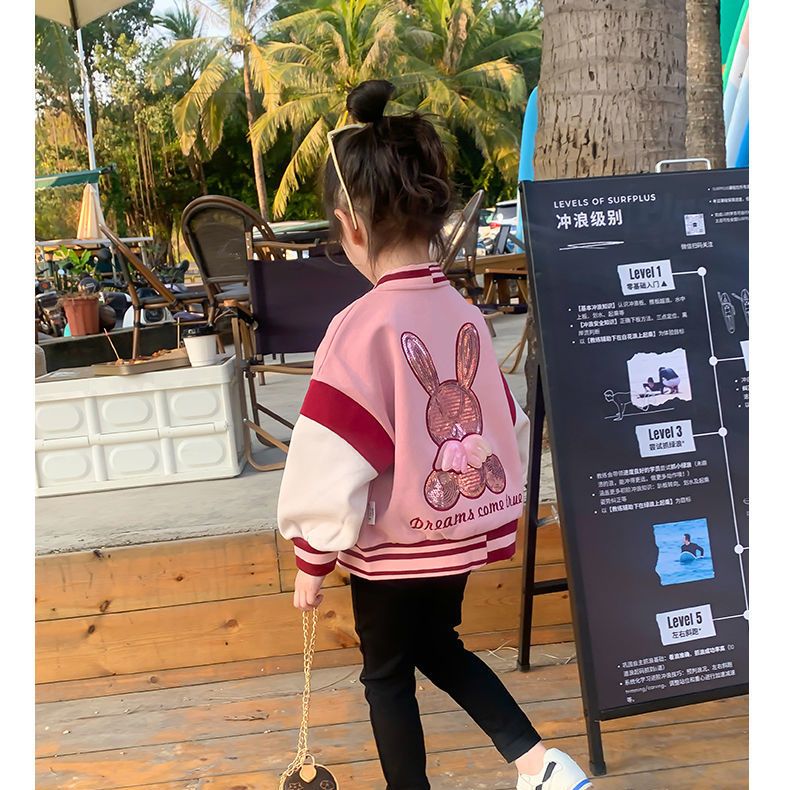 女童棒球服拼色外套春秋2025新款儿童春款童装时髦洋气宝宝上衣潮