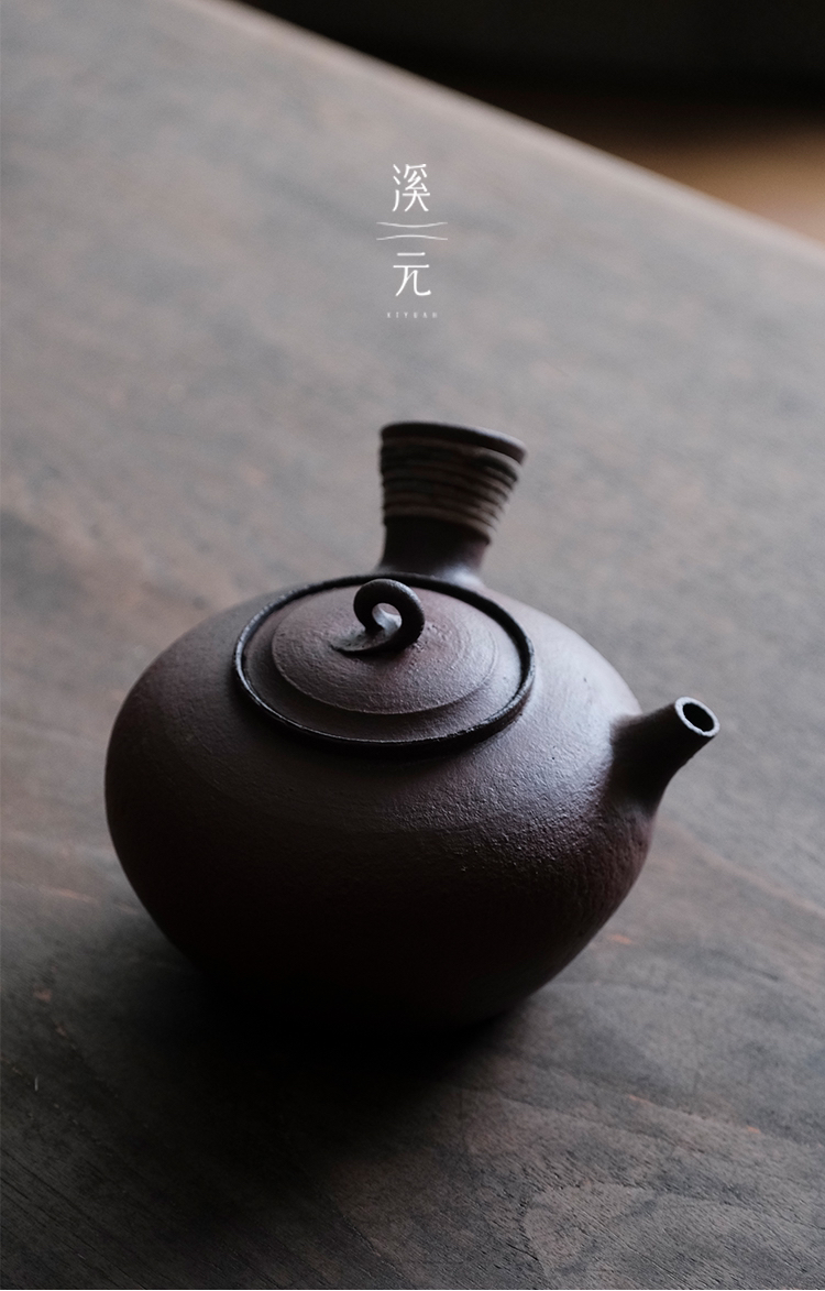 溪元环扭侧把壶纯手工