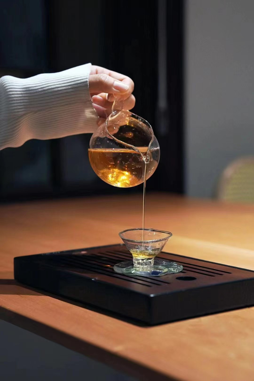 玻心璃语啜雨公道杯