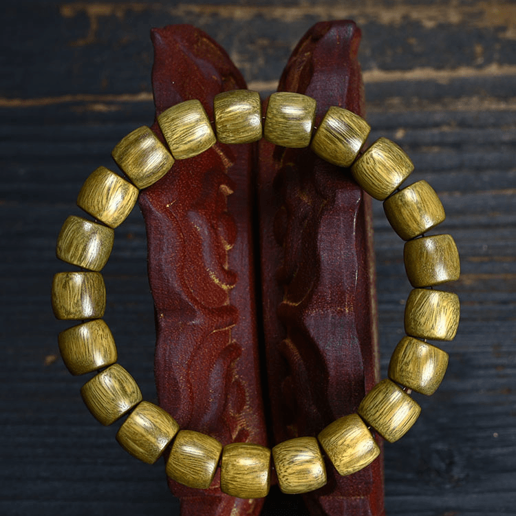 手工艺/非遗技艺阿根廷绿檀木原料直切佛珠精品桶珠玉檀木质单圈