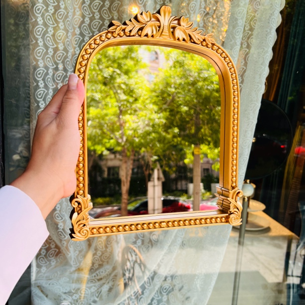 新疆包邮装饰挂墙台式镜子家用化妆镜梳妆镜中古镜子欧式壁挂复古