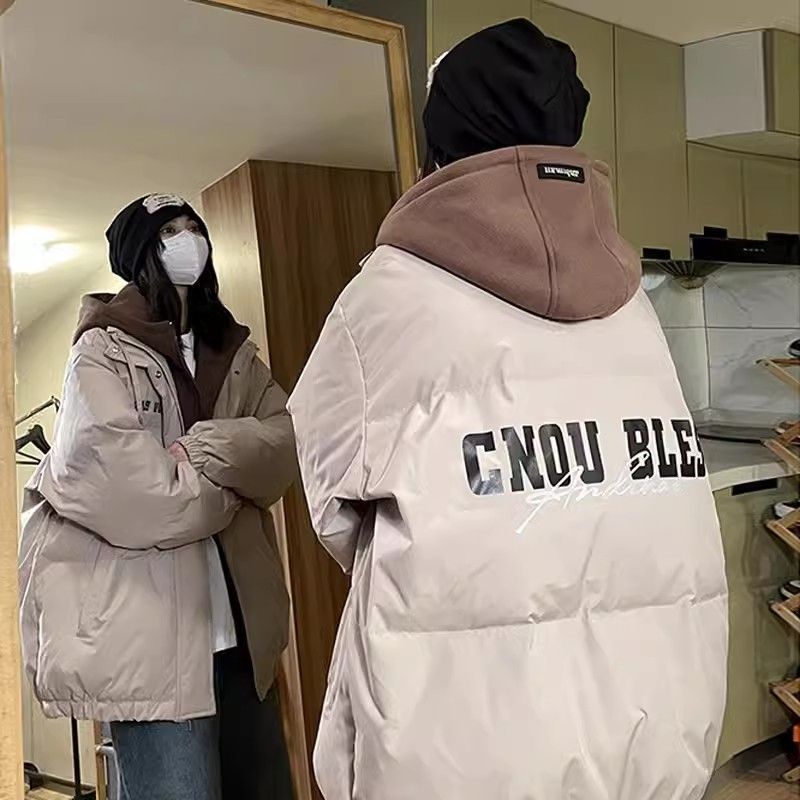 波司澄美式高街oversize羽绒服女冬季新款学生假两件加厚保暖休闲