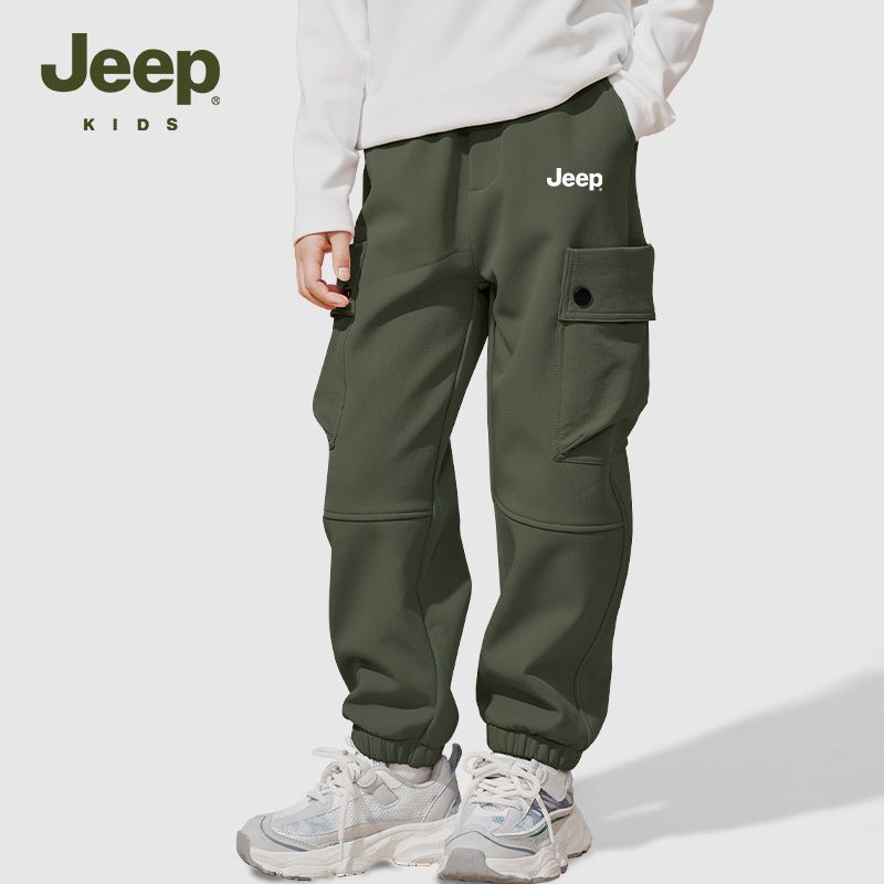 JEEP童装男童工装裤春秋款男大童户外冲锋裤儿童春季耐穿耐磨裤子