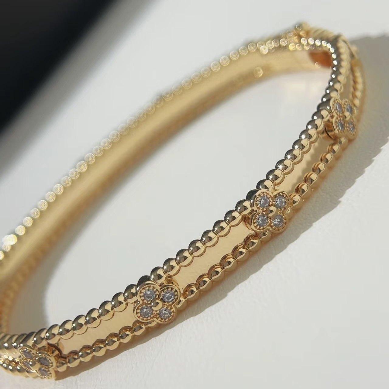 【天然钻石】18k黄 金色万花筒钻石手镯 法式奢华绚烂