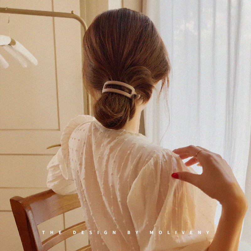 简约韩国气质后脑勺马尾发卡少女夹子头饰发夹顶夹时尚横夹扭夹