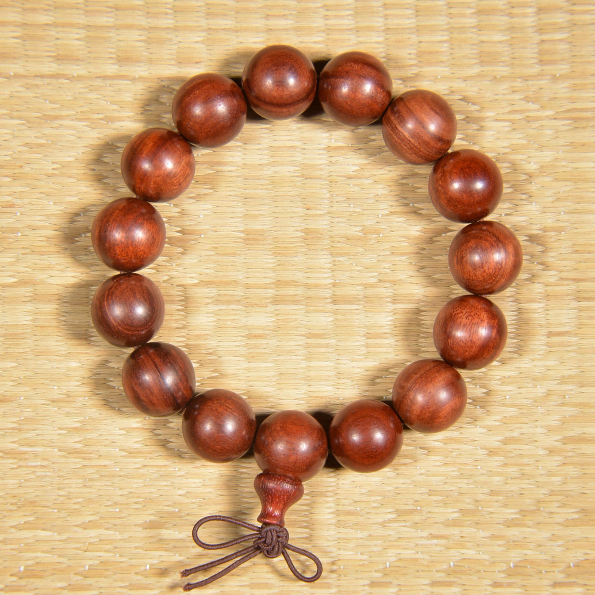 赞比亚手工紫檀佛珠/手串//15mm*15粒新手盘玩佳品