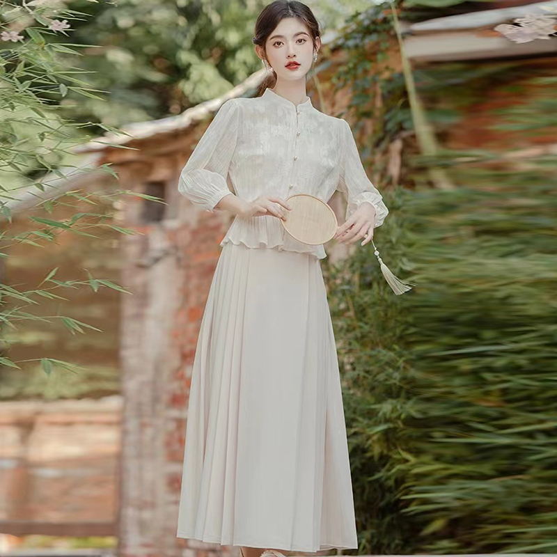 女装2024新款衬衫连衣裙气质显瘦T1038