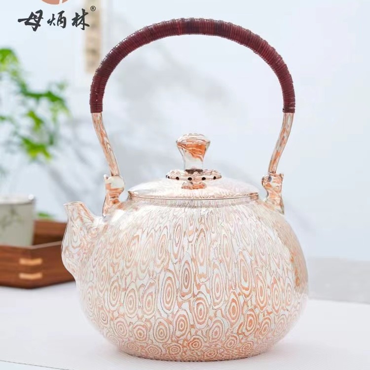 【半山工坊】母炳林大师手工木纹金香桂一张打烧水壶