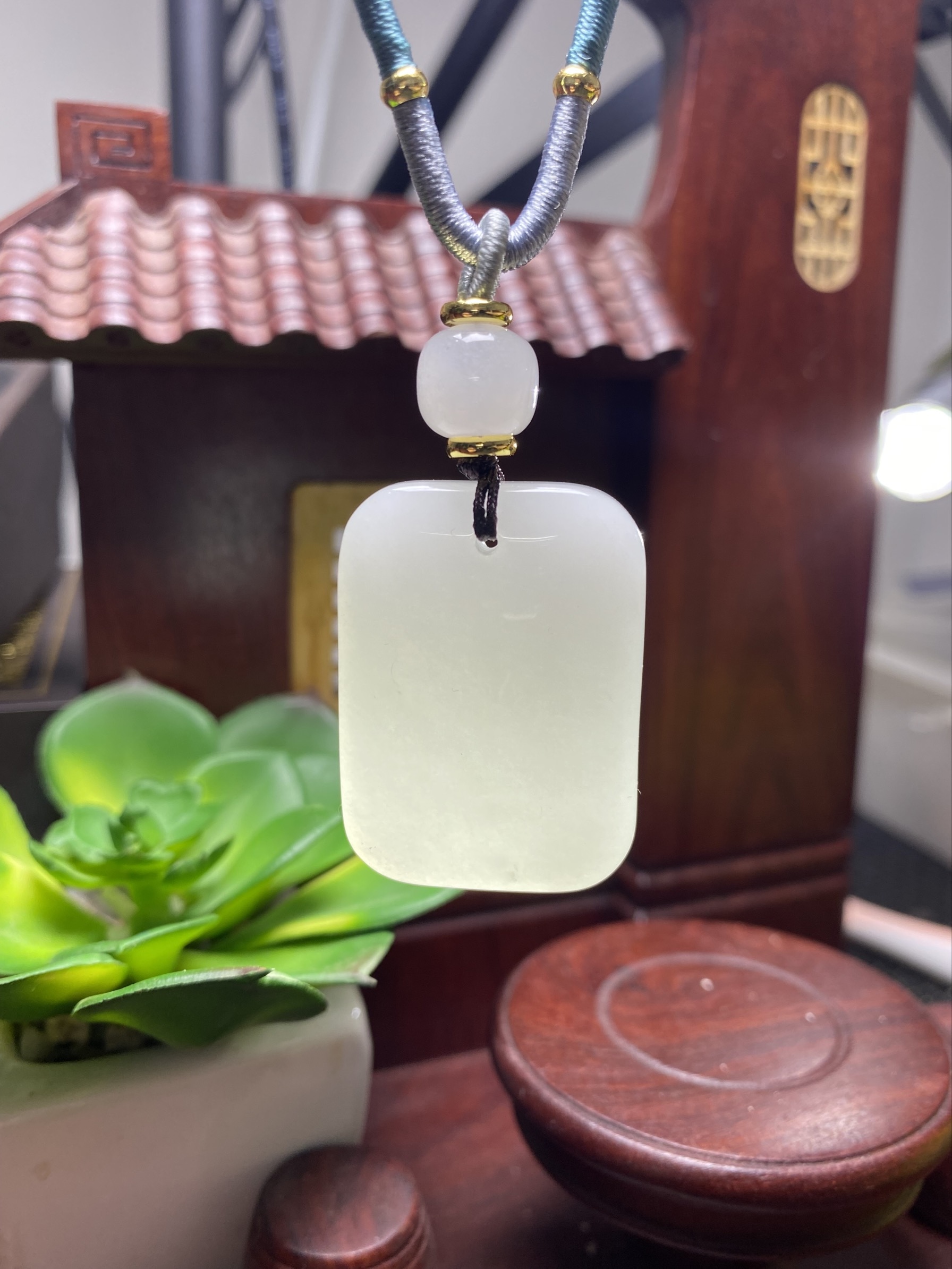 ［配证书］天然玉石新疆玉石金丝玉平安牌［顺丰包邮］一物一证