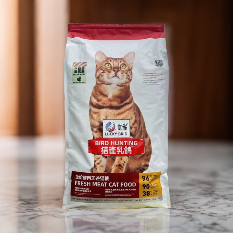 优雀猎雀乳鸽全价鲜肉无谷猫粮10kg     添加鸡肉绒 生骨肉