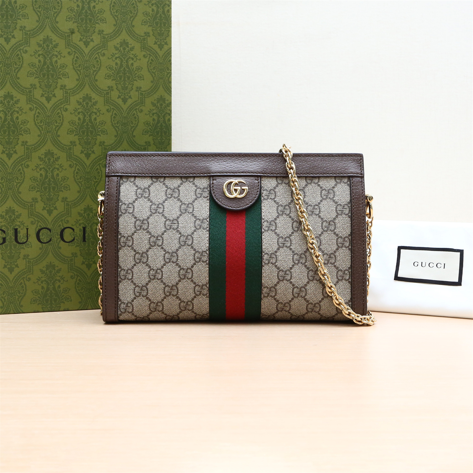 95新 GUCCI/古驰 Ophidia 夹子包 小号 26 老花 PVC P224621968