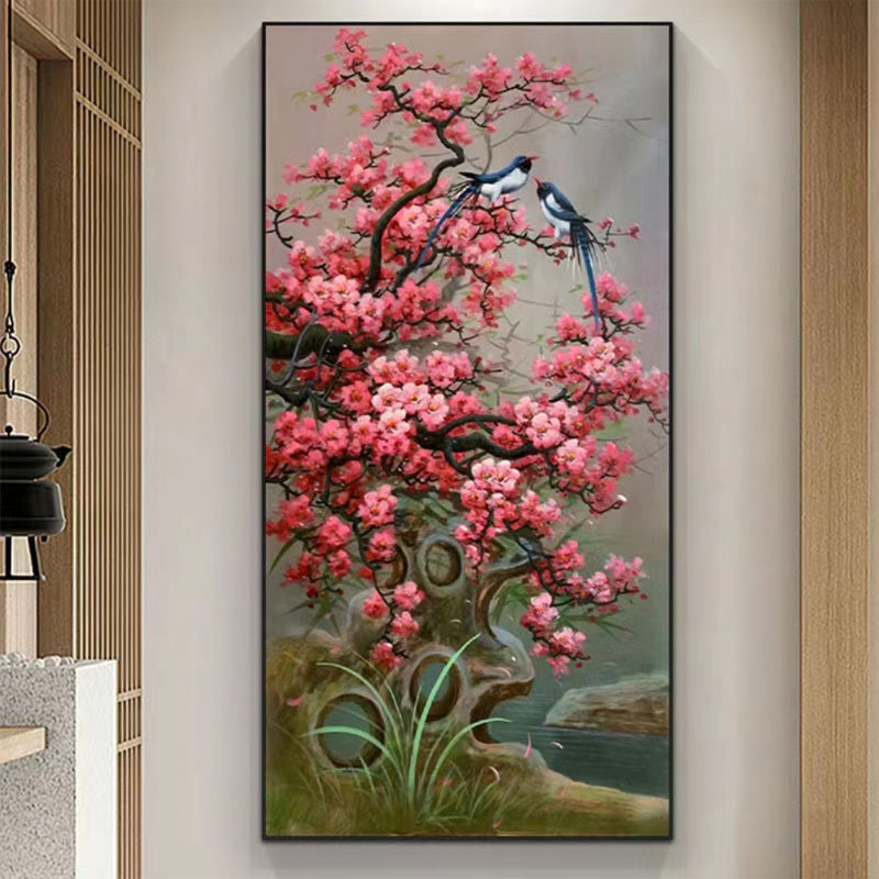 喜上枝头 十字绣蒙娜丽莎棉线43色75×130大格满绣无勾边