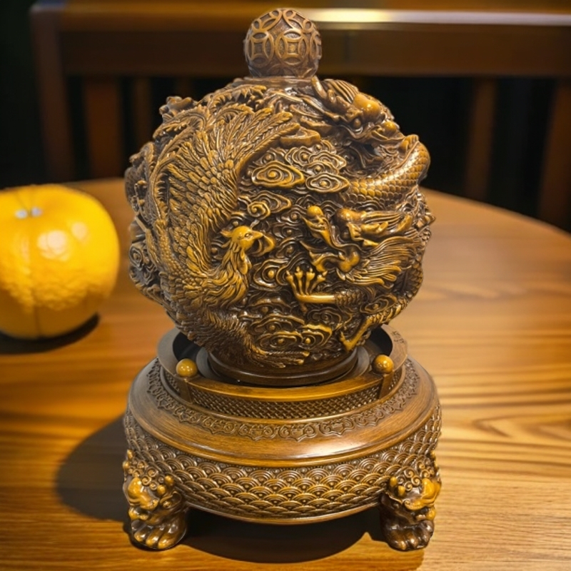 新款龙凤鼎家居摆件桌面摆件20高28