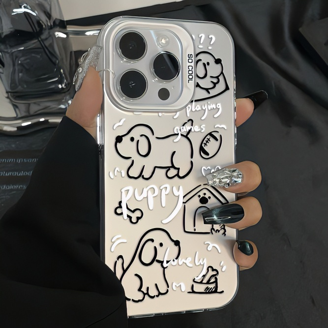 小狗苹果14pro手机壳iphone15高级感13pro max可爱12网红11/xs/xr