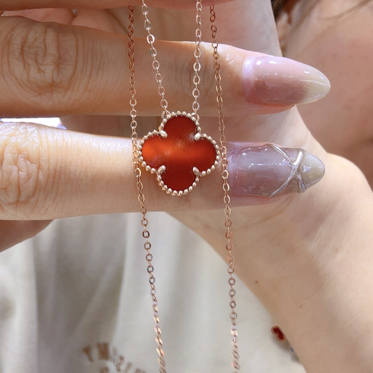 【闪购商品】玛瑙/玉髓项链18K金镶嵌15mm