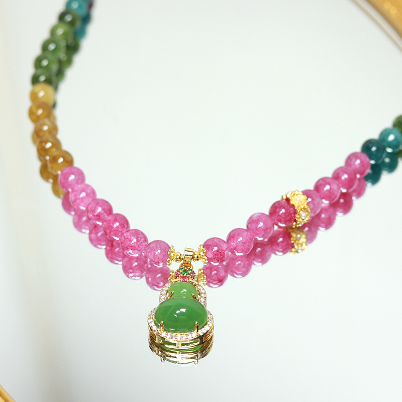 天然碧玺三圈葫芦轻奢手链 多样性发一 H2809