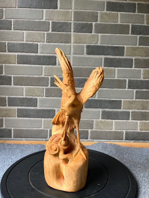 工艺品摆件木雕家具摆件鹤高38