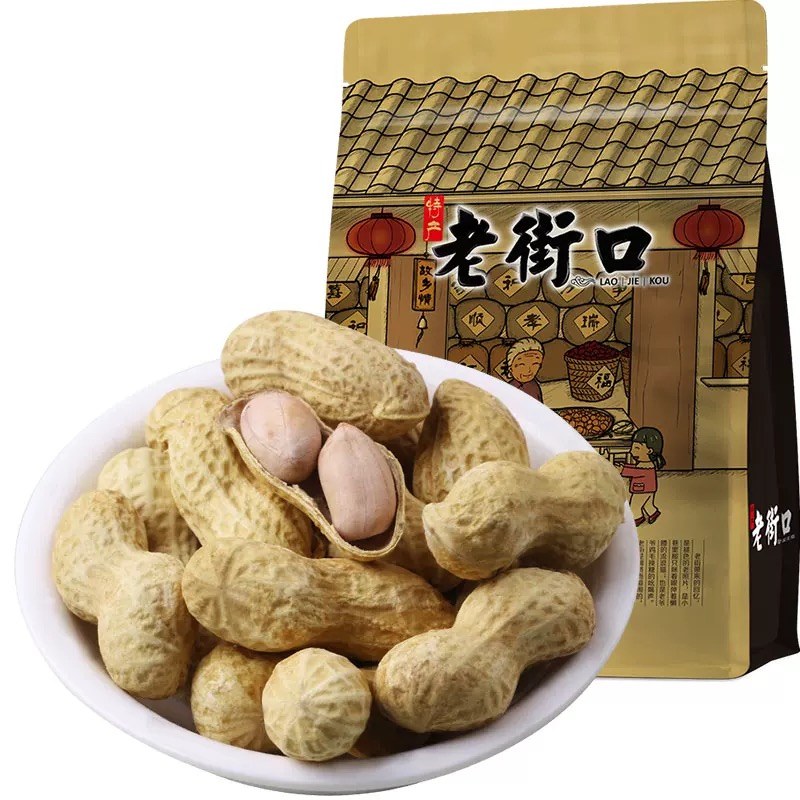 老街口 蒜香味奶香味花生420g袋装 带壳花生坚果炒货  多规格可选