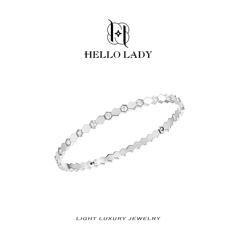 925银手镯 【V金版本】精工CNC 蜂巢手镯1101