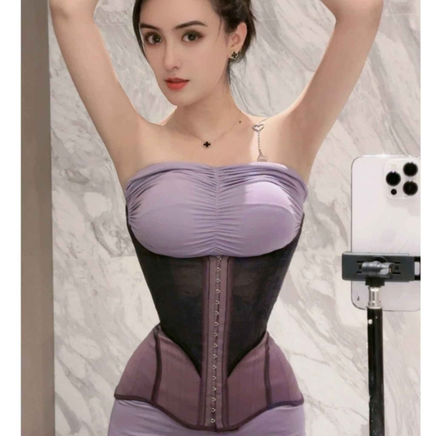 【小扬哥推荐】紫藤网纱拼接乳胶时尚气质轻奢透气运动护腰腰带