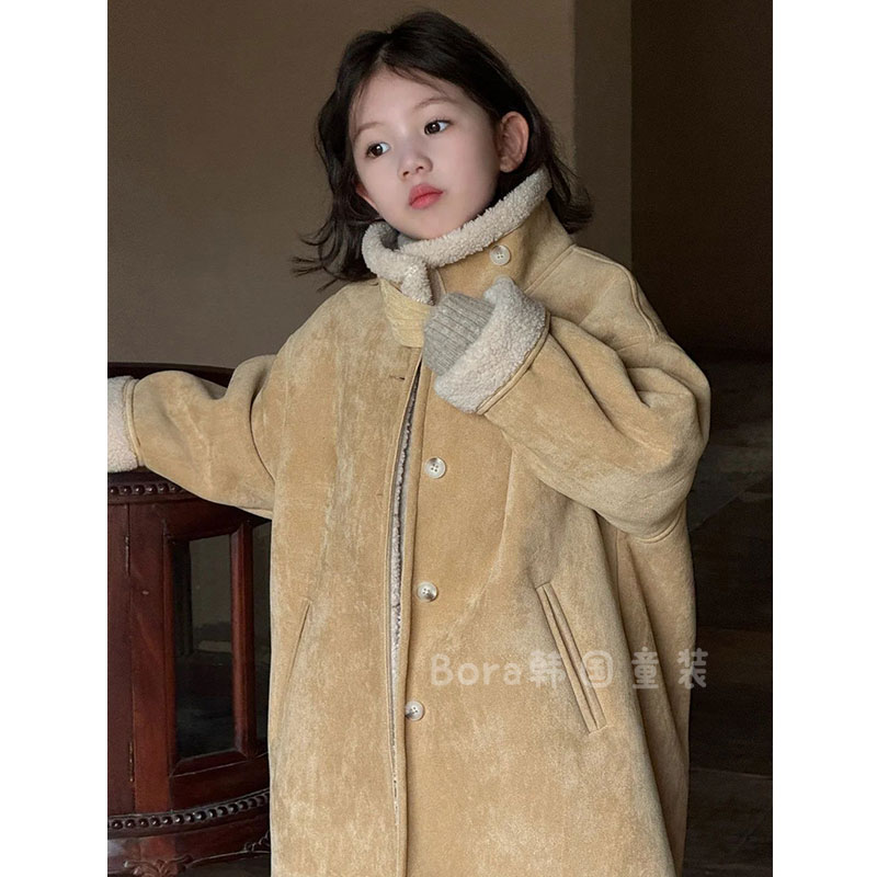 女大童外套大衣儿童加厚秋冬装2024新款大童高级长款洋气保暖上衣